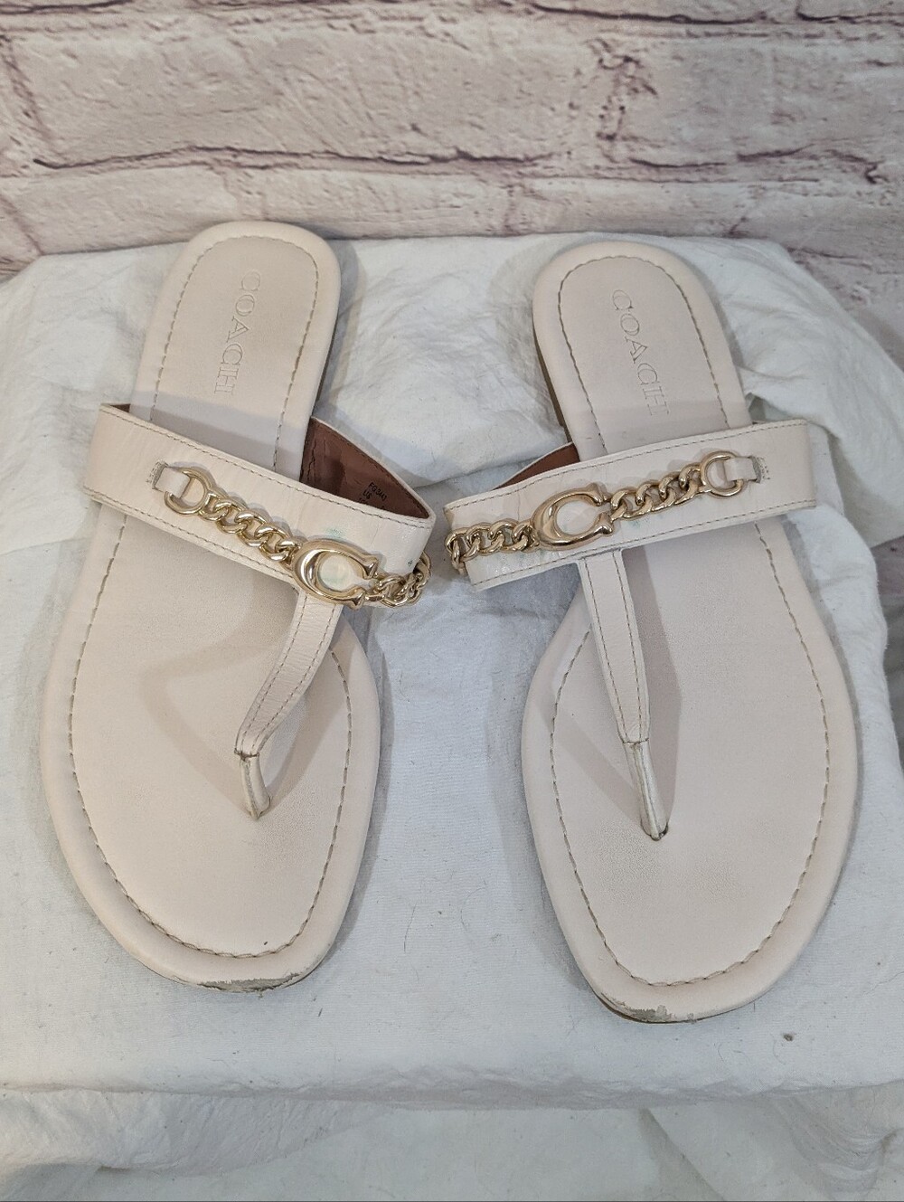 Coach Cream Sandals